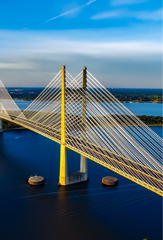 aerial view of Florida bridge